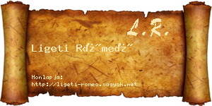 Ligeti Rómeó névjegykártya